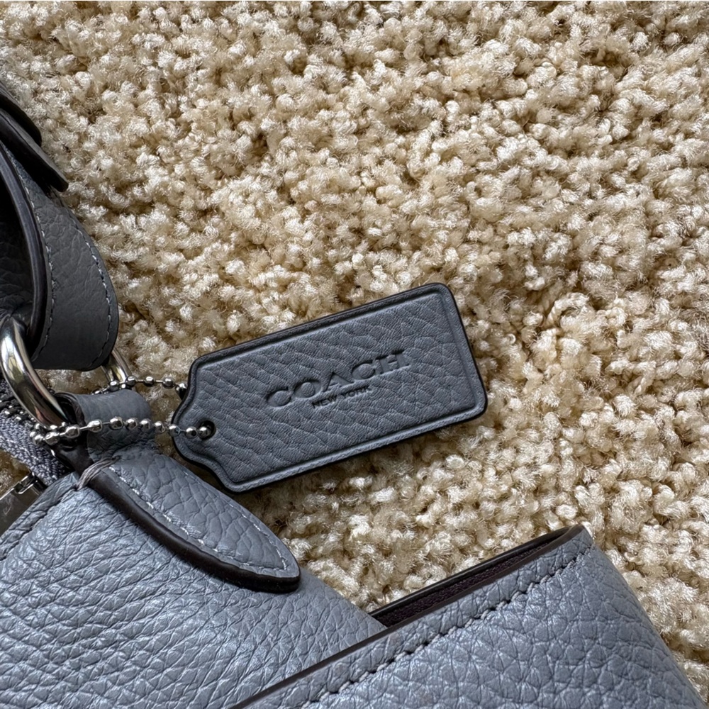 Coach Rori Gray Pebbled Leather Hobo Shoulder Bag - Picture 9 of 16